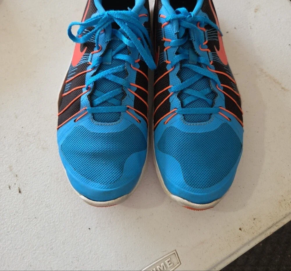 Nike Men Blue with Orange Swoosh Athletic Sneakers